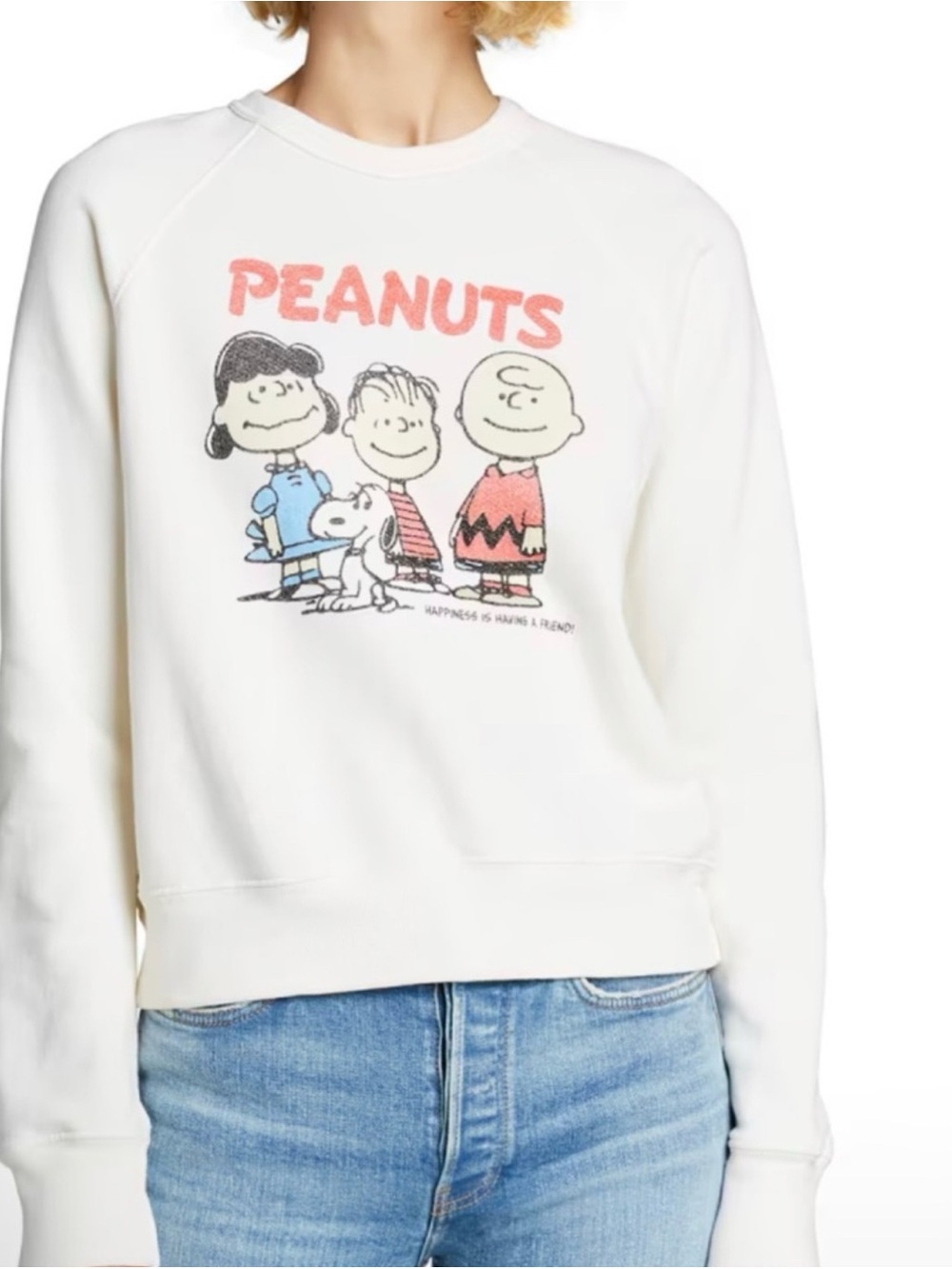 Re/done classics Peanuts Graphic Crewneck Sweatshirt - White